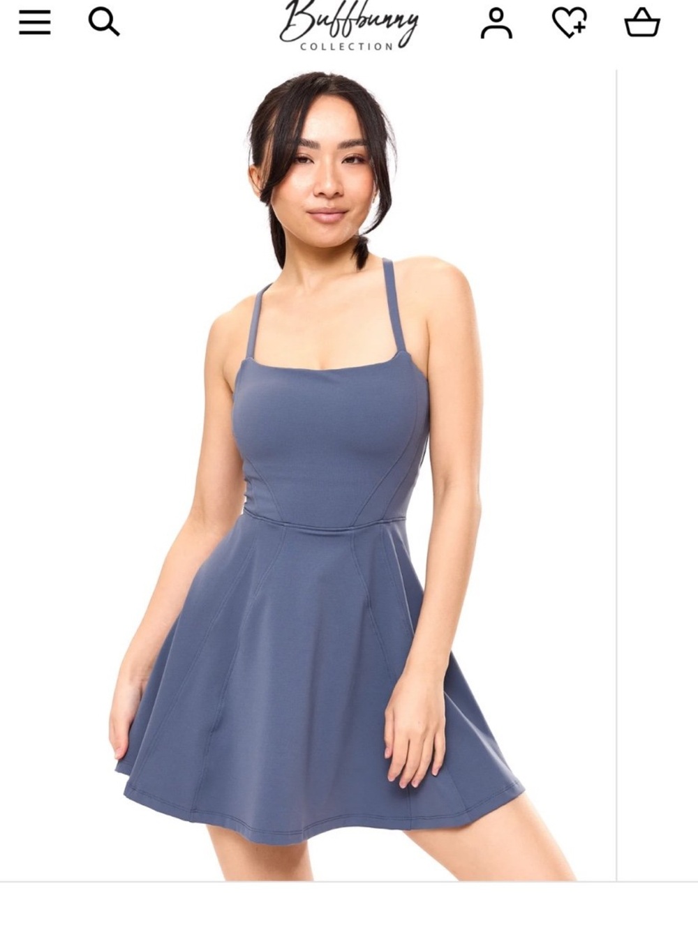 Buffbunny bend and snap dress barista blue
